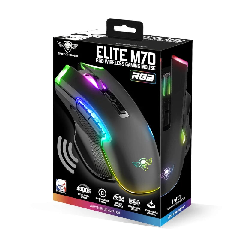 Rato Gaming Sem Fios Spirit of Gamer Elite M-70