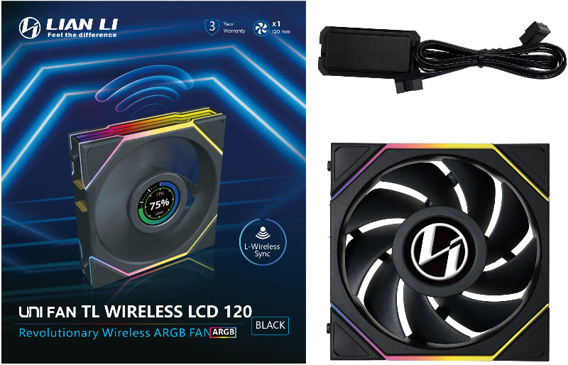Ventoinha Lian Li UNI FAN TL120 LCD Wireless RGB PWM 120mm