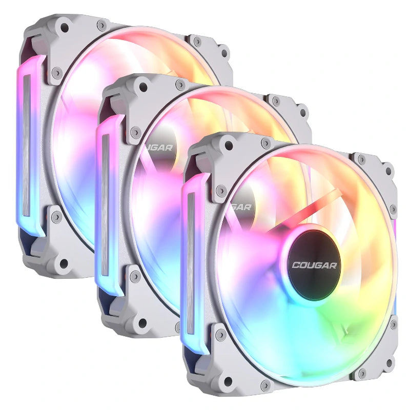 Kit 3 ventoinhas Modular Cougar Apolar 120 ARGB White