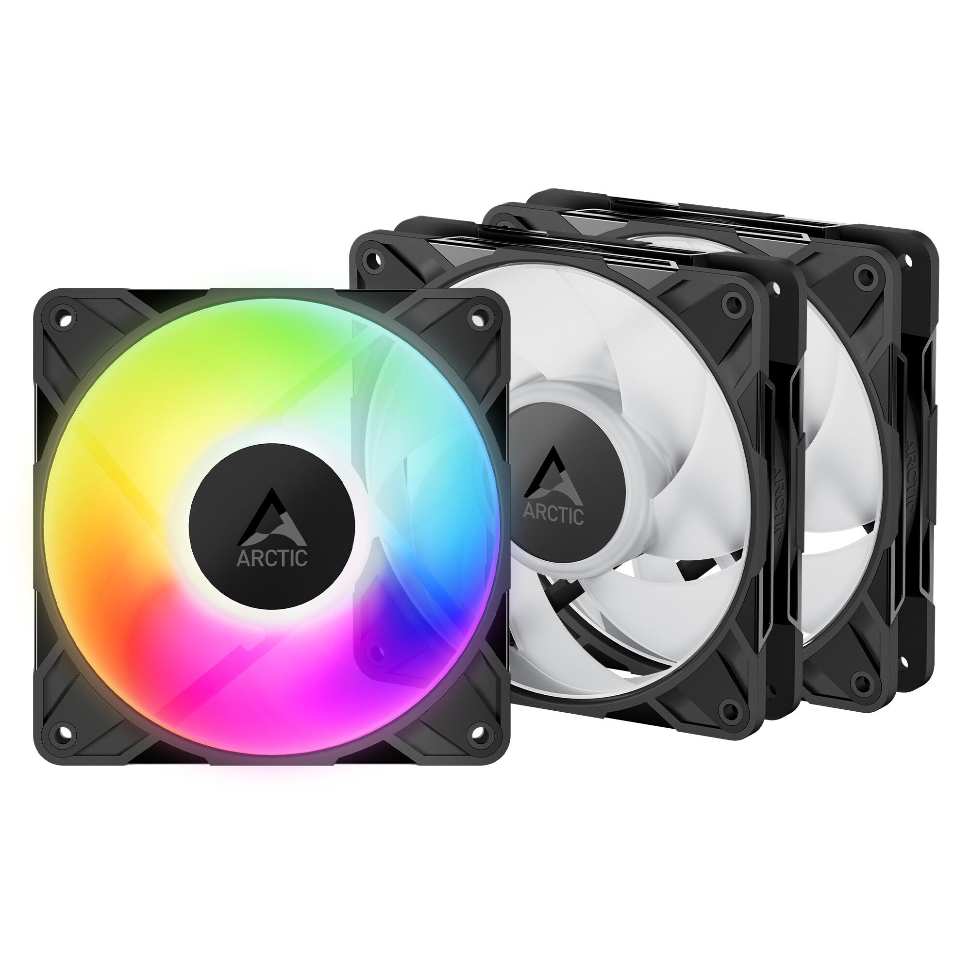 Ventoinha Arctic P12 PRO PWM PST Low Noise ARGB 120mm (Pack 3)