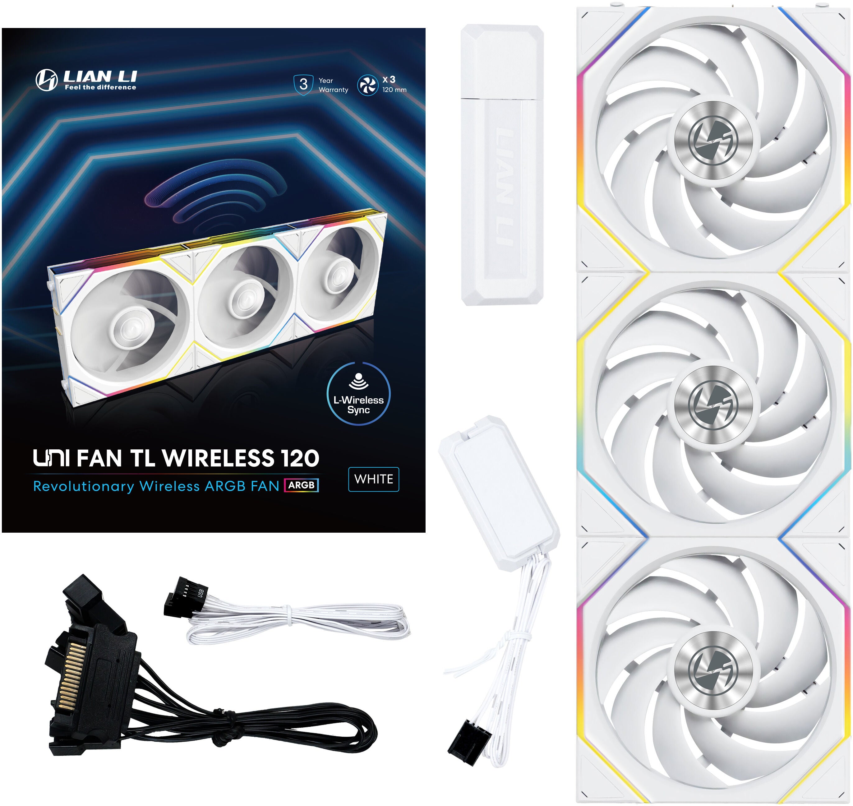 Ventoinhas Lian Li UNI FAN TL120 Wireless RGB PWM (Pack 3)