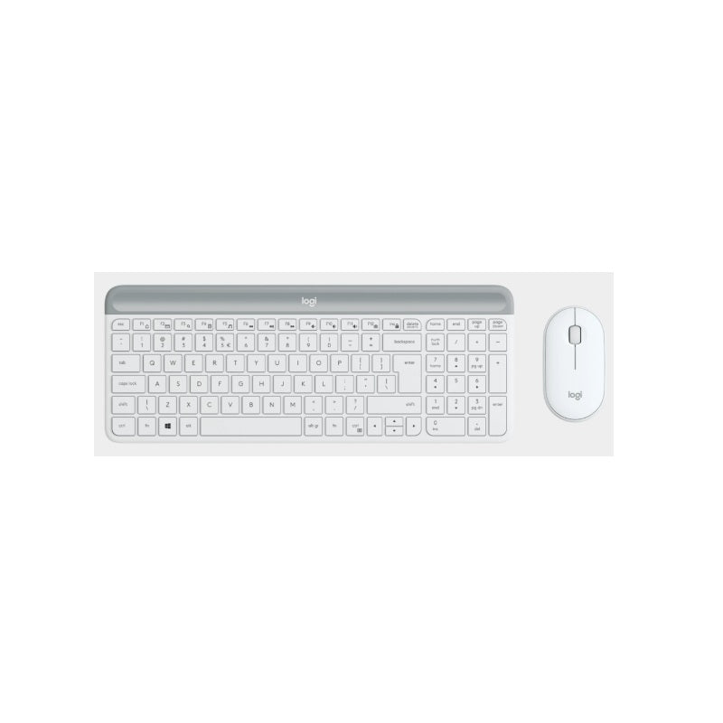 Teclado e Rato Logitech MK470 RF Sem Fios Branco