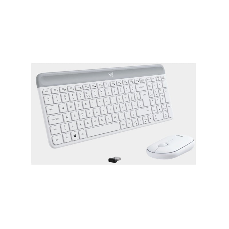Teclado e Rato Logitech MK470 RF Sem Fios Branco
